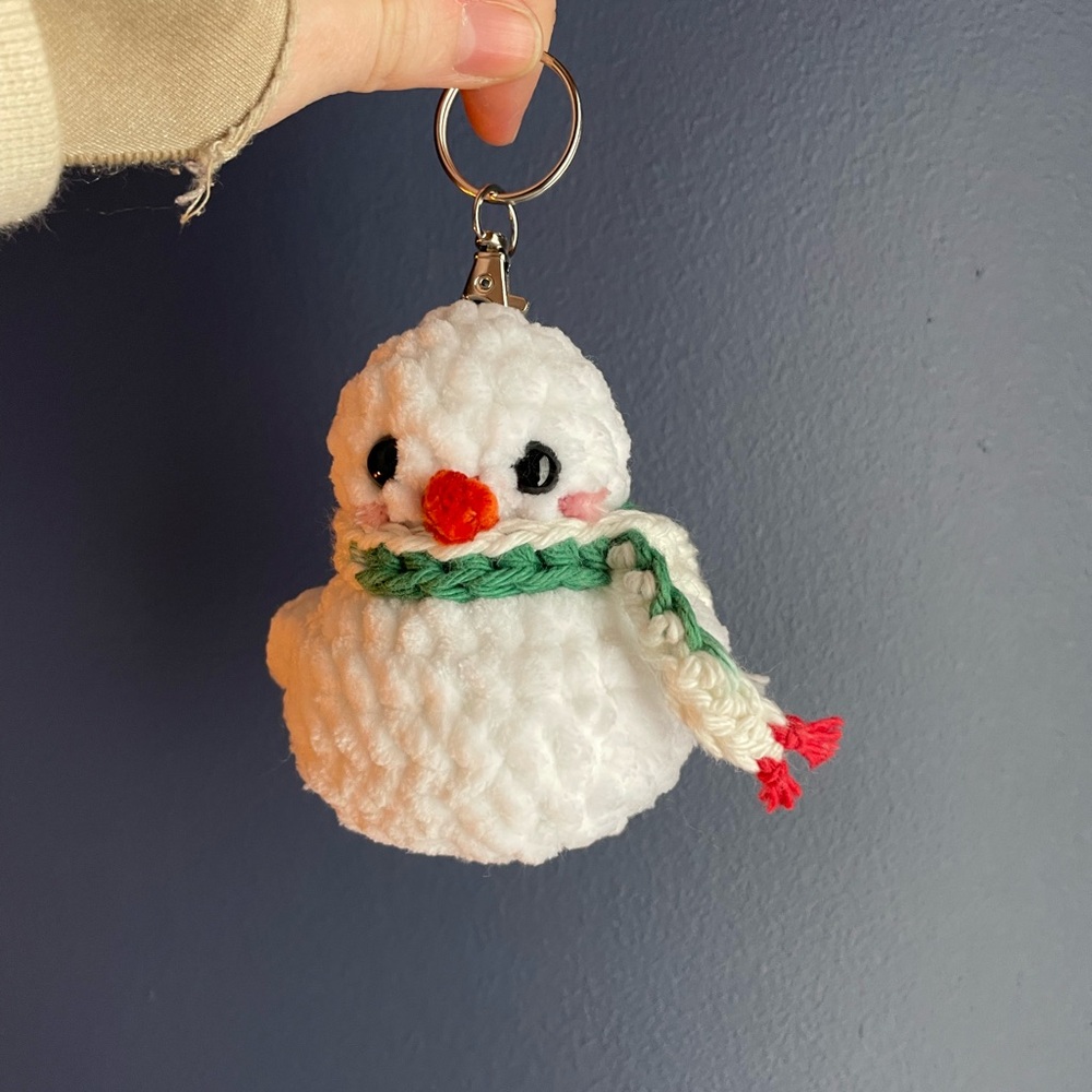 Crochet Snowman Keychain